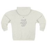 One More Rep Zip Hoodie — Motivational Gym Hoodie with "One More Rep" Back Print