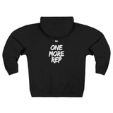 One More Rep Zip Hoodie — Motivational Gym Hoodie with "One More Rep" Back Print