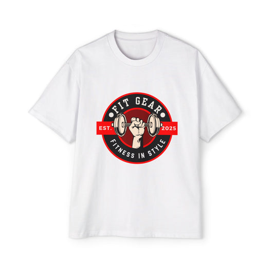 Fit Gear Men's Heavy Oversized Tee - Fitness in Style, Gym Apparel