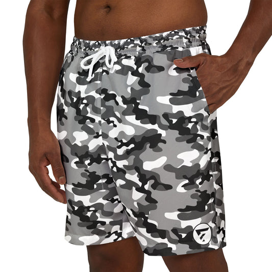 Camo Print Unisex Swim Shorts - Stylish and Comfortable Beachwear