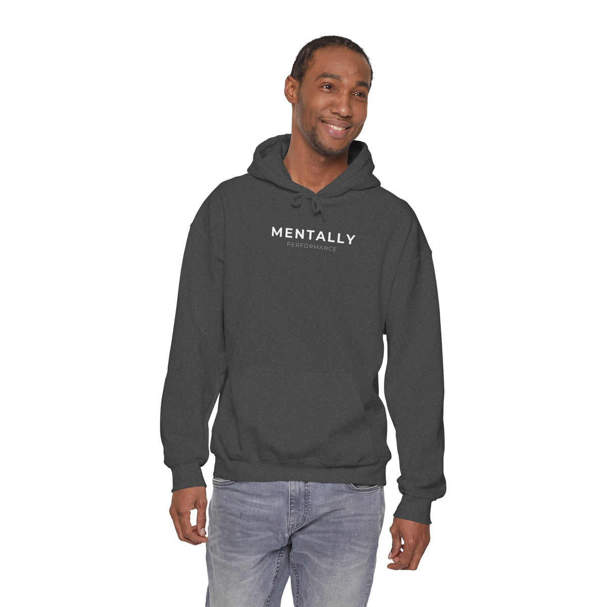Mentally Powerful Hoodie – Minimal Small Chest Logo Mental Health Awareness Sweatshirt