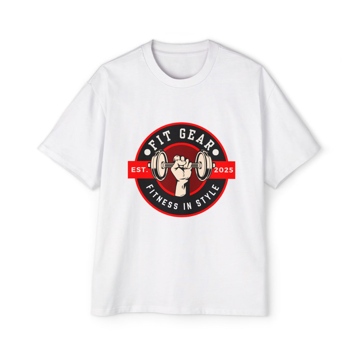 Fit Gear Men's Heavy Oversized Tee - Fitness in Style, Gym Apparel